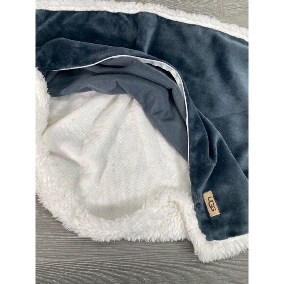 UGG Navy Blue Pillowcase Sham Faux Fur Soft & Fluffy Standard Size 20 x 28" - Picture 7 of 10